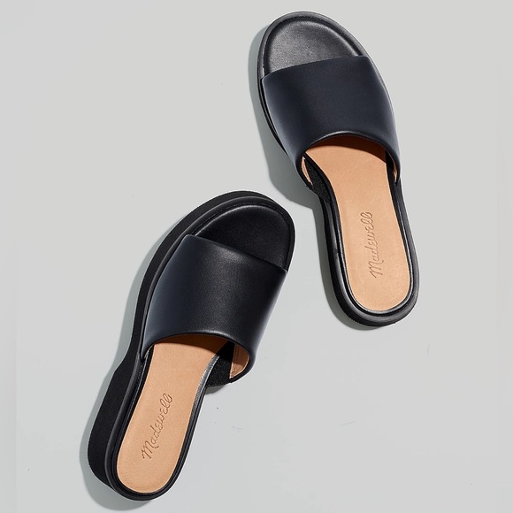 Madewell Shoes - NEW Madewell | Meesha Platform Mules in Black Leather - Size 9 - NWT